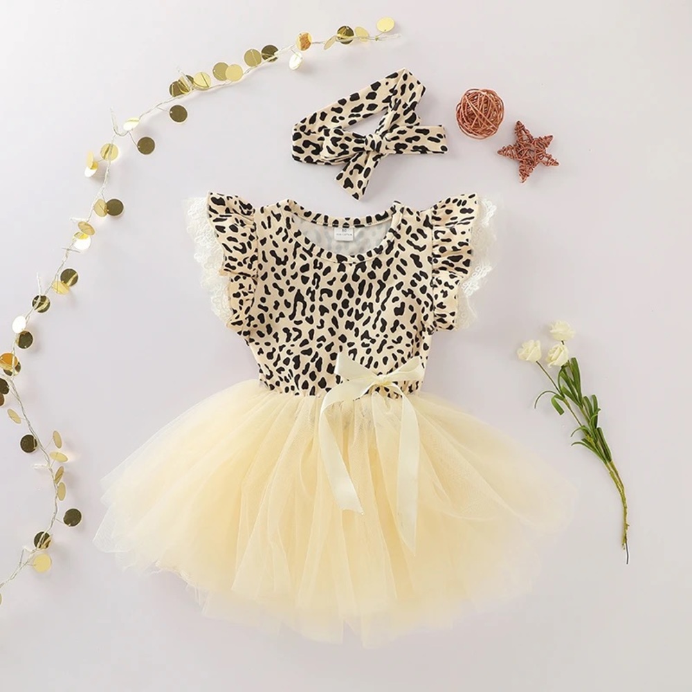 2-Piece NWT Leopard Pattern Tulle Dress